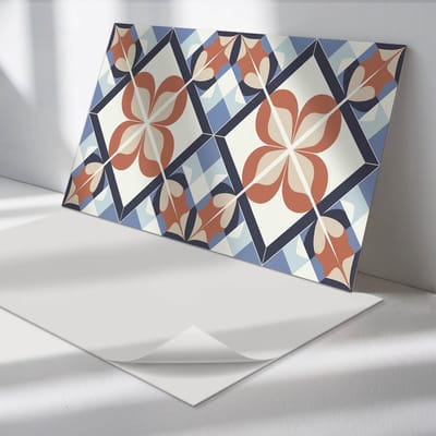 Wallfluent Vinyl Wandpaneel - Symmetrisch bloemenpatroon Wandpaneel PVC - 120 cm x 60 cm - Bruin Vinyl Wandpaneel - Set van 1 - Rechthoekig Wandbekleding Vinyl - Patroon Wandpaneel - Zelfklevend Wandpaneel - Wandpaneel Keuken en Badkamer