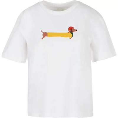Dames-T-shirt Merchcode Christmas Dog