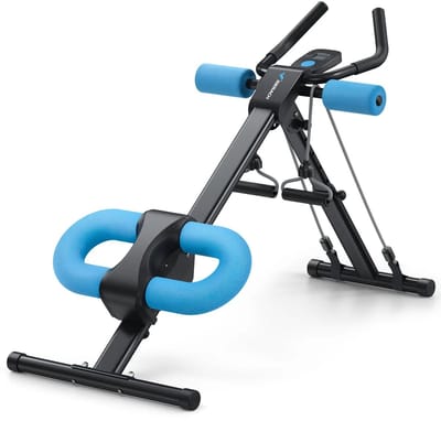 Amolass - Fitness - Buikspieroefening Machine - Ab-Trainer - Buikspiertraining Apparatuur - Opvouwbaar/Verstelbaar - Blauw/Zwart