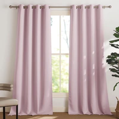 Dailygoods- Gordijnen Verduisterend - Gordijnen met Oogjes - Raamdecoratie - Set van 2 - 140 x 245 cm - Lichtroze - Geluid Verblokkend
