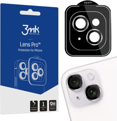 Zilveren getemperd glas voor cameralens voor Apple iPhone 15 - 3mk Lens Protection Pro