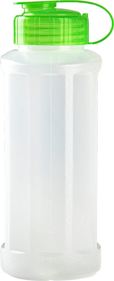 Plasticforte waterfles - 1100 ml - transparant met dop groen - drinkfles - sport - fitness - bidon