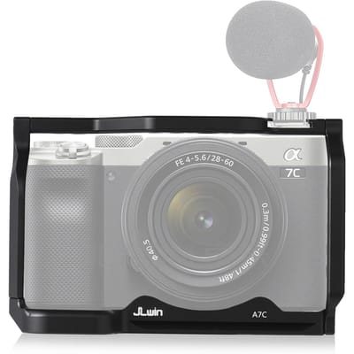 JLwin Beschermende Camerakooi Aluminiumlegering met Snelkoppelingsplaat Cold Shoe Mount Magnetisch zwart