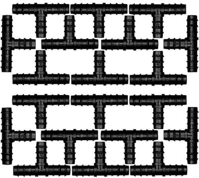 Dailygoods- Slangverbinder 20 Stuks - Irrigatie Aansluiting - T-stuk - PE Kunststof - UV-bestendig - 16 mm (0,63 inch) - Irrigatieconnector