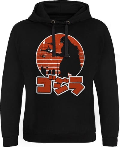 Godzilla Epic-hoodie met Japans logo, zwart