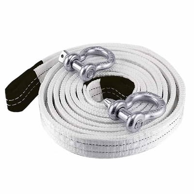 Sleepkabel - Sleepband Bergingsband - Voertuigen Slepen - Versterkte Oogringen - 5 Meter 5 Ton - Geel