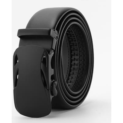 Nieuwe Stijl Tweede Laag Koeienhuid Leer Riem Mannen Automatische Gesp Echt Koeienhuid Zakelijke en Casual Riem 110-130cm black