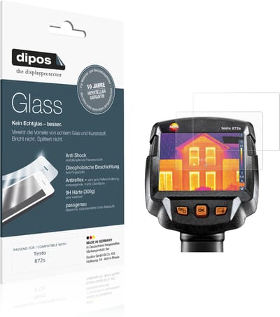 dipos – 2x Matte Pantserfolie geschikt voor Testo 872s | 9H Screenprotector