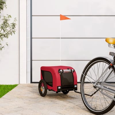 Fietskar Hond - Hondenkar Fiets - Veilig Vervoeren - Waterdicht Oxford Materiaal - 30 kg Max - Rood Zwart
