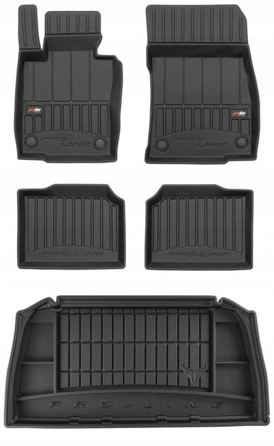 FROGUM PROLINE 3D Set - Rubberen Automatten + Kofferbakmat - Geschikt voor MINI Countryman R60 (2010-2016) - Lage laadvloer - Zwart