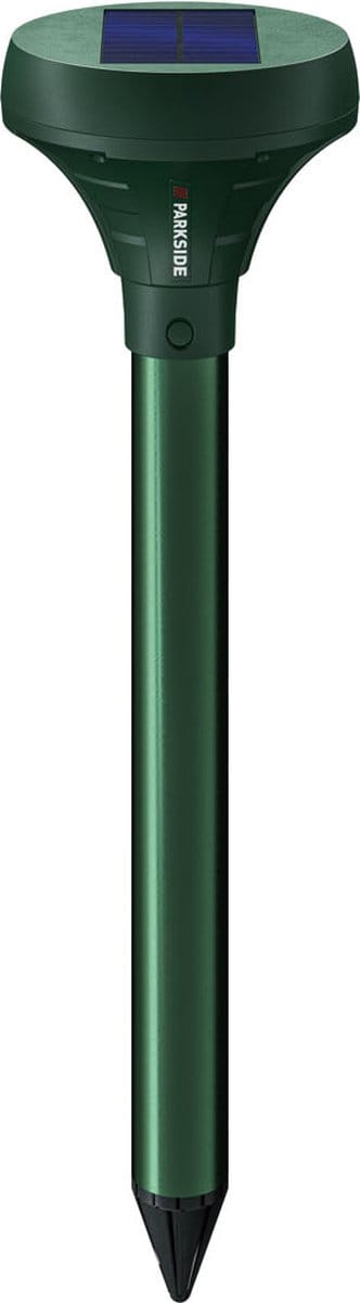 Parkside Solar Mollenbestrijder - Natuurvriendelijke bescherming zonder vallen of vergif - Hoogte: 50,9 cm - 3 standen: geluid, trilling of gecombineerd - Effectieve oppervlakte: max. 1250 m² - Zonnetechnologie - Krachtige accu's