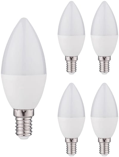 Kobi LED Lamp E14 1.5W - 150lm - 6000K - 230V - Voor Technische Verlichting of Nachtlamp - Kaarsvorm - 5 stuks