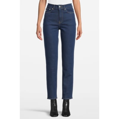 Mud Jeans Mams Stretch Tapered - Strong Blue Maat: W25L30 | Straight Jeans Outlet | Dames | Blauw