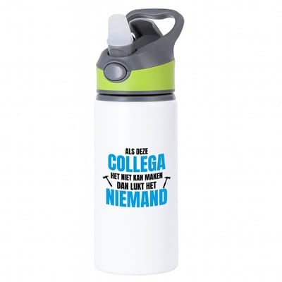 Hacebo® - Als deze collega waterfles met rietje groen - Collega - een collega - werk - afscheidscadeau - verjaardagscadeau - kado - water fles - 650ML