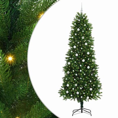 vidaXL - Kerstboom - met - 300 - LED - met - standaard - Groen - 240 - cm - PE