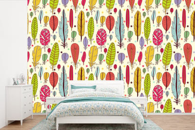 Behang - Fotobehang Patroon - Veren - Kleuren - Jongens - Kinderen - Kids - Kind - Breedte 360 cm x hoogte 240 cm