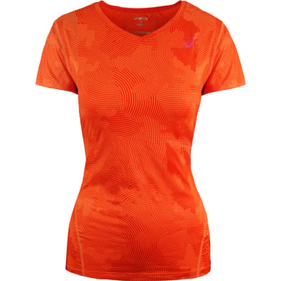 Asics Motion Dry Dames Oranje Hardloop Top