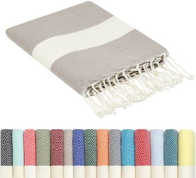 Fouta Doek en Deken: 100 x 200 cm Groot Compact Lang, Ietwat Dun, Katoen | Handdoek Capes, Picknickdeken, Hamamdoek Saunahanddoek, Badhanddoek, Boho Decoratieve Sofa Deken Dames Heren Yoga