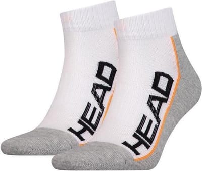 Head - Heren - 2-Pack Performance Quarter Sokken - Wit - 35-38