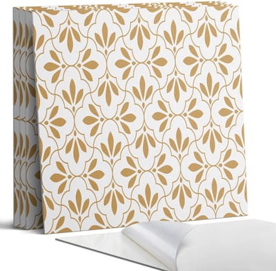 Coloray Wandpanelen Zelfklevend - Elegant plantenpatroon Zelfklevende Wandpanelen - 50 cm x 50 cm - Beige Wandpaneel PVC - 4 stuks - Mozaïeken Wandpanelen Zelfklevend - Wandbord Keuken - Wandpaneel Badkamer