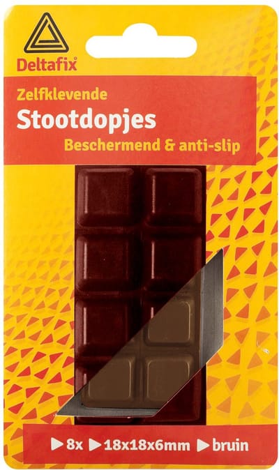 Deltafix zelfklevende stootdopjes bruin - 8stuks - 18x18x6mm