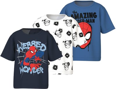 NAME IT - TMMPAL SPIDERMAN 3P NREG SS TOP NOOS MAR - Jongens - T-shirts
