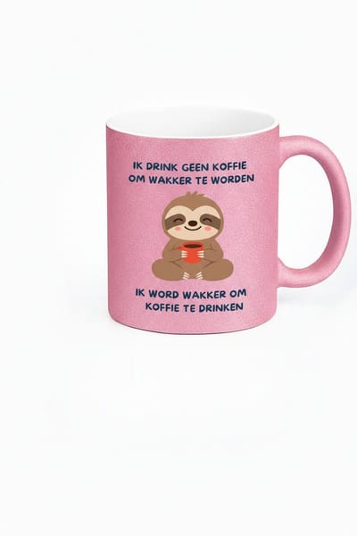 Leuke Sloth Koffiemok - Ik word wakker om koffie te drinken