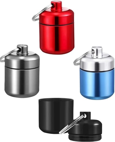 4 stuks kleine pillendoos voor reizen, klein, dagelijks, draagbaar, klein, medicijnorganizer, voor reizen en dagelijks gebruik, 4 kleuren