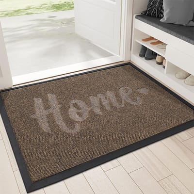 Tapis d'entrée en polyester Nordic Wind, paillasson en caoutchouc, tapis de porte d'hôtel commercial, tapis de grattage, tapis de sol d'entrée domestique 43.5*75cm gray