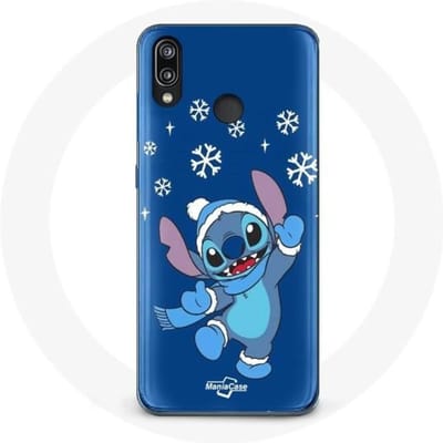 Hoesje - Huawei - P20 Lite - Flexibel - Stitch kerstsneeuw - Blauw blauw
