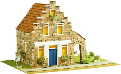 Huismodel Bouwpakket Schaal 1:50 Engelse Landhuis Stijl - Multicolor