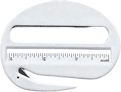 Brievenopener Envelopsnijder - Post Cutter - Post Sorteren - Met Schaal Vergrootglas - 12 Centimeter - Wit