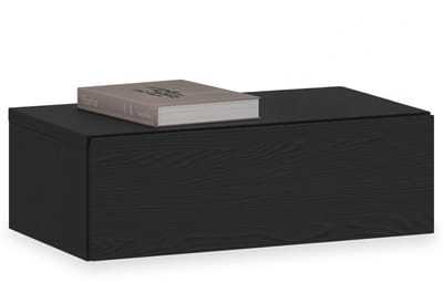 Hangend nachtkastje ANNE met 1 lade - zwart essenhout