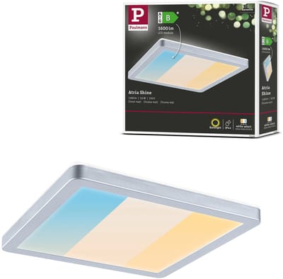 LED-paneel Atria Shine White Select IP44 hoekig 190x190 mm 8W 1160lm White Select Chroom mat