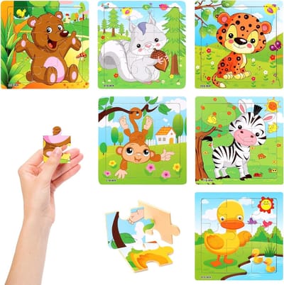 Houten Puzzels voor Peuters 2-3 Jaar | Dieren Educatief Stapelraadsels
