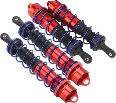 Aluminium Stootdempers Set voor 1/8 RC Auto - 120mm Voorzijde en 140mm Achterzijde, Duurzaam en Lichtgewicht Vervangingsonderdelen