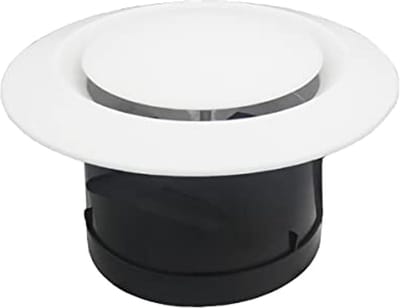 Verstelbaar Afvoerluchtrooster 100 mm - Wit - Voor Ventilatiesystemen - 4 Inch