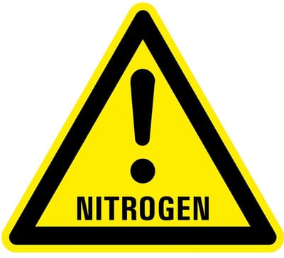 Waarschuwingsbord nitrogen - kunststof 100 mm