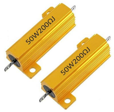 Dailygoody - Laadweerstanden - 200 Ohm - Aluminium Behuizing - 50W - Weerstand 5% - Gemakkelijk te monteren - Geschikt voor elektronica