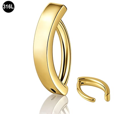 Clicker navelpiercing - Chirurgisch Staal- 1.6mm 10mm - Goud Kleurig