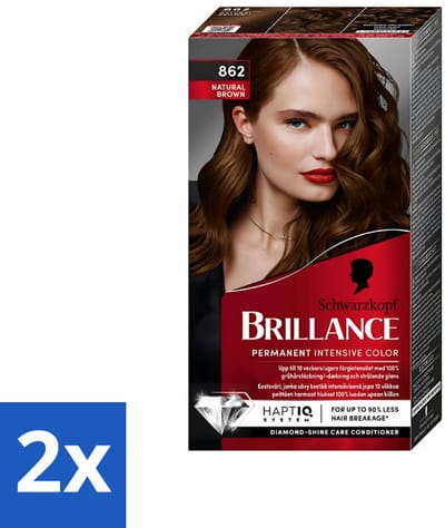 Schwarzkopf Vital - Haarverf - Brillance - 862 Natuurlijk bruin - 60 ml - Voordeelverpakking - 2 stuks