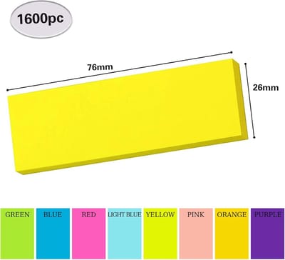 Plaknotities - Kleurrijke notitieblaadjes - Snel notities maken - Elf-klevende vellen - 76 x 26 mm - Veelkleurig