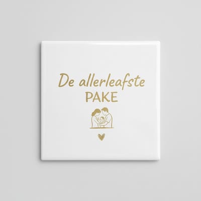 Liefdevolle Opa Quote Keramische Tegel – “De Allerliefste Pake” Hartverwarmende Familiewanddecoratie – 15 × 15 cm