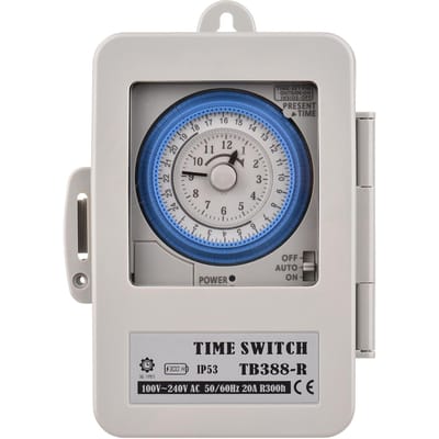 Mechanische 24-uurs tijdschakelaar IP53-classificatie Programmeerbare elektrische tijdschakelkast AC 100-240V AC100-240V