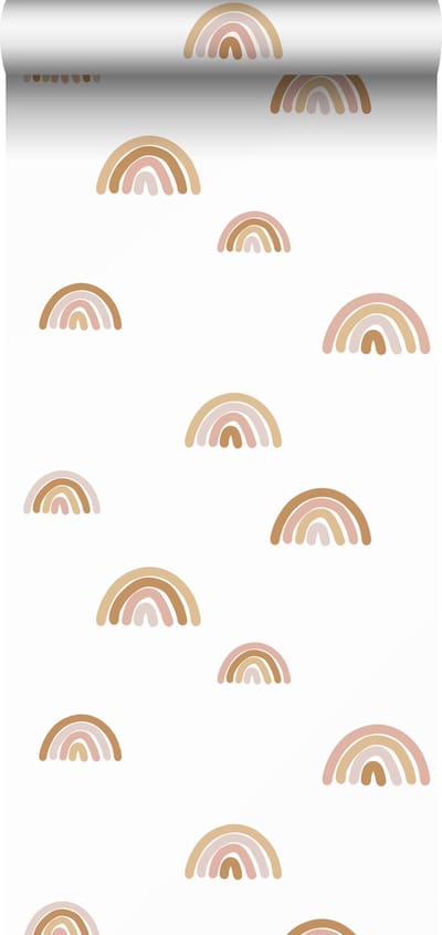 ESTAhome behang regenboogjes terracotta roze - 53 cm x 10.05 m - 139253