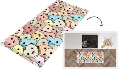 Keukenloper - Loper keuken - Hart - Patroon - Baby - 120x50 cm - Keukenloper vinyl