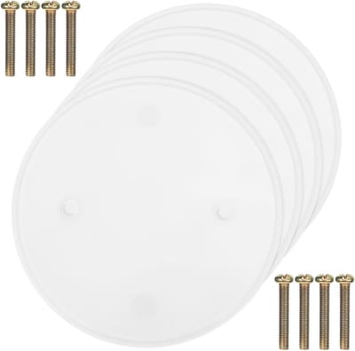 Set van 4 ronde deksels voor elektrische plafonds, vlakke afvoerkappen en ronde uitgangen, wit, ideaal voor het bedekken van gaten in plafonds en wanden
