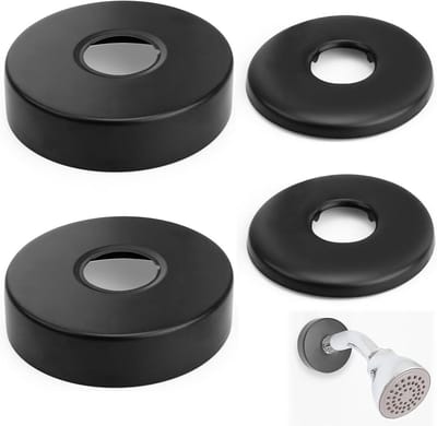 Afdekrozetten Roestvrij Staal - Buisafdekking Decoratie - Leidingen Afwerken - Moderne Minimalistische Stijl - 4 Stuks 2 Maten - Zwart