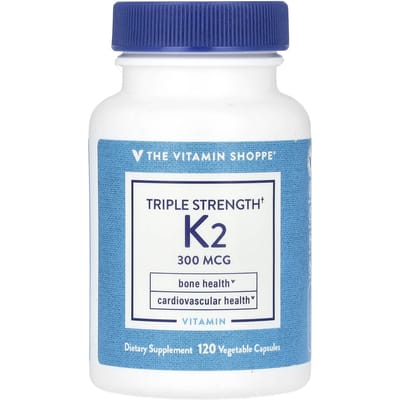 The Vitamin Shoppe, Vitamine K2, triple dose, 300 mcg, 120 gélules végétales