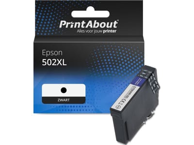 PrintAbout huismerk Inktcartridge 502XL (C13T02W14010) Zwart Hoge capaciteit Geschikt voor Epson